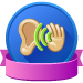 A person with both hands in the air icon