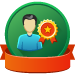 A person with star ribbon icon