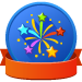 Fireworks of bursting streams of color icon