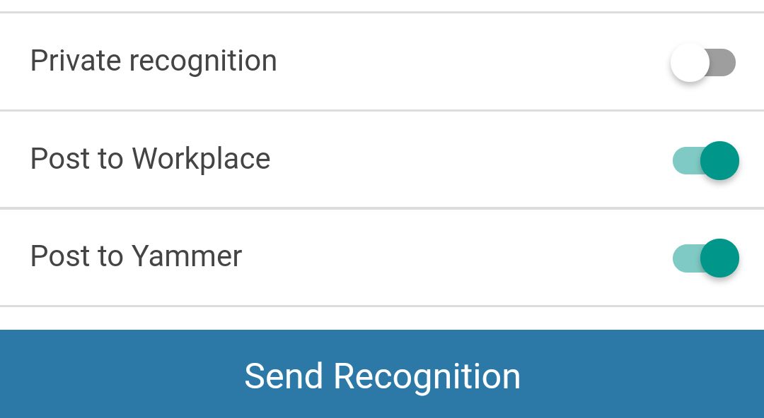 Share your recognitions to MS Teams, Slack, and Viva Engage