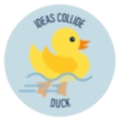 Light blue circular badge with a yellow duck