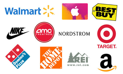 Gift cards like Amazon, Target, Starbucks.